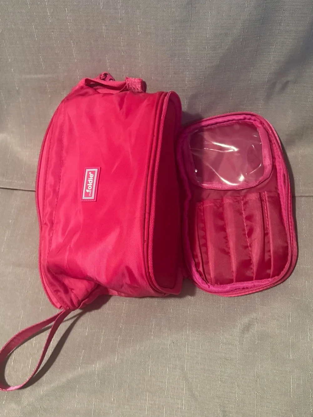 The Foldie Pink Foldable Cosmetic Case